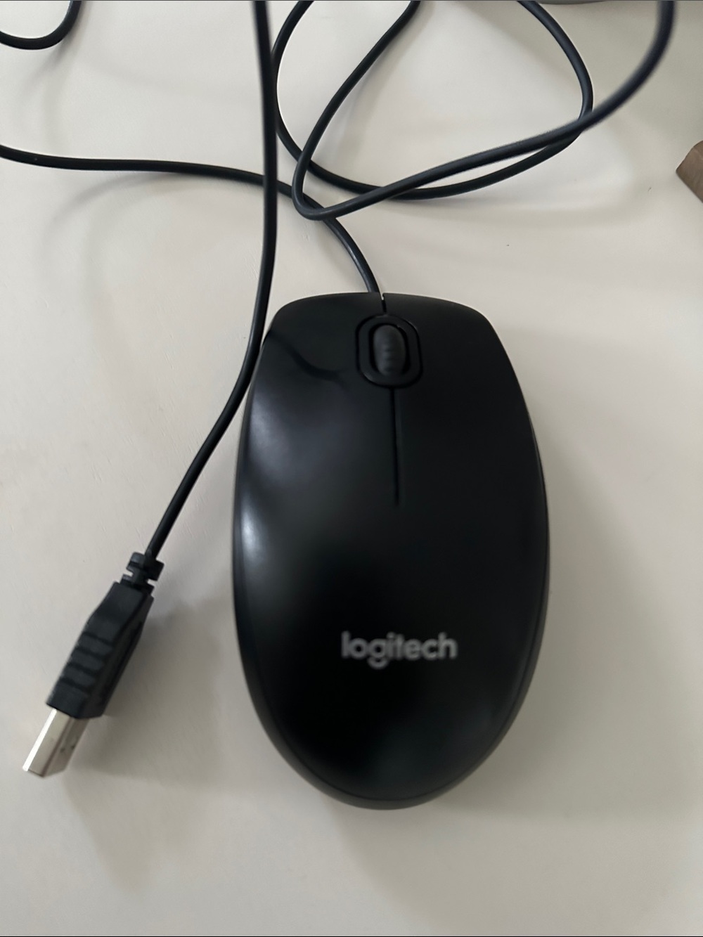 Logitech Black Wired USB Mouse with Scroll Wheel